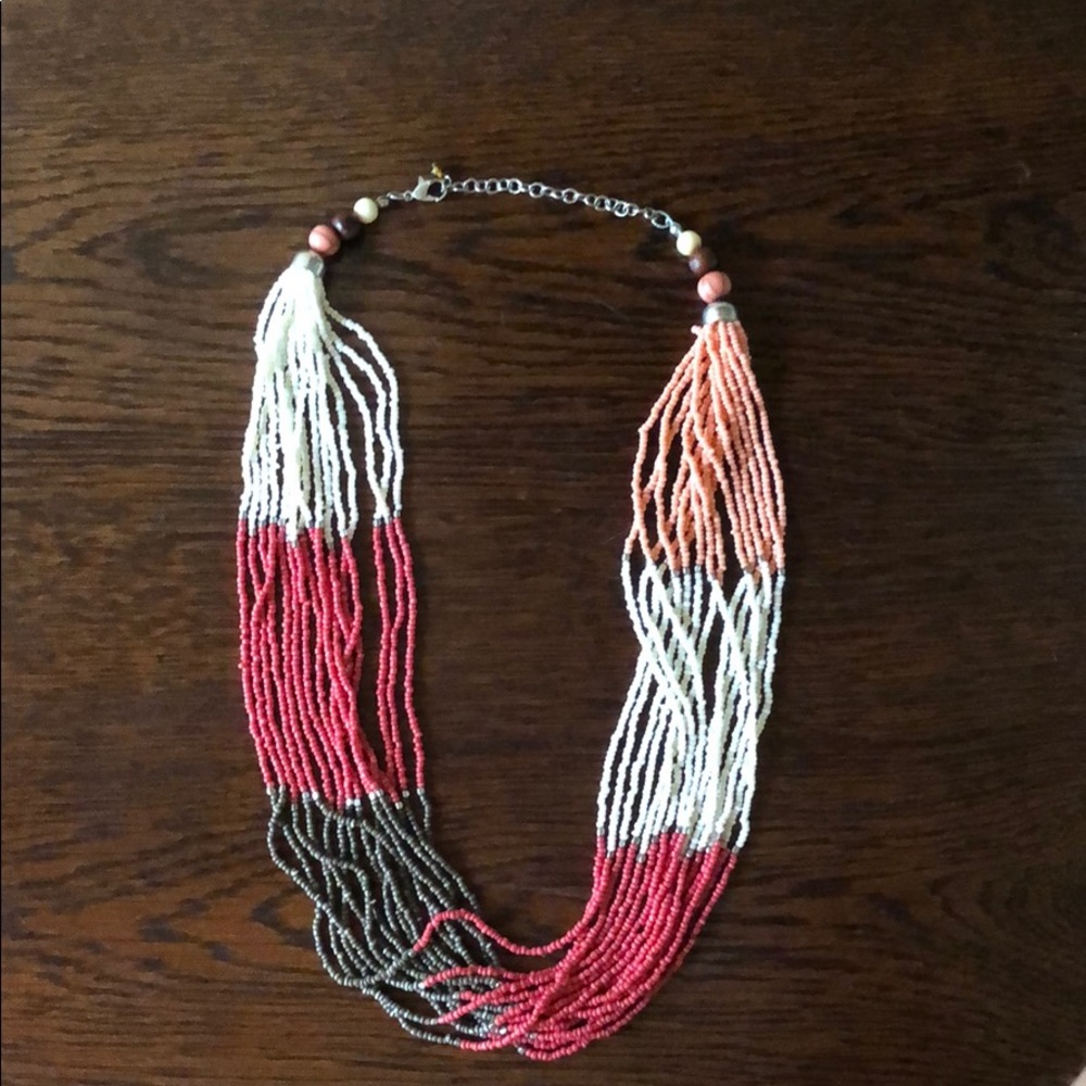Multi strand beaded necklace